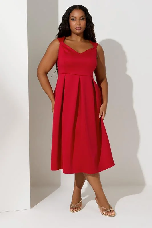 YOURS LONDON Curve Red Sweetheart Midaxi Skater Dress 5 YOURS LONDON Curve Red Sweetheart Midaxi Skater Dress