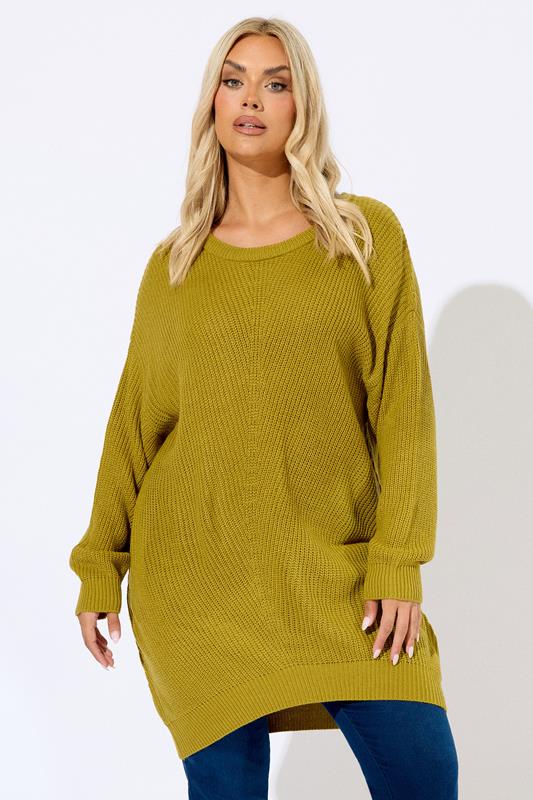 YOURS Curve Moss Green Essential Knitted Jumper