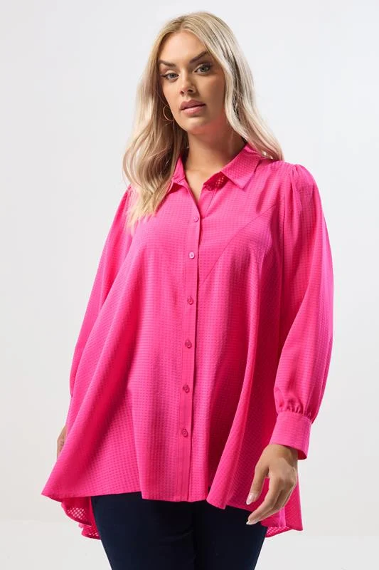 YOURS Curve Pink Dipped Hem Shirt