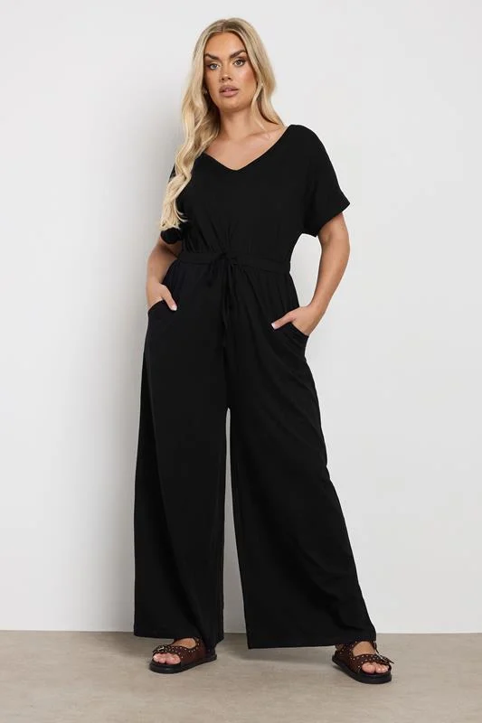 YOURS Curve Black Wide Leg Jumpsuit