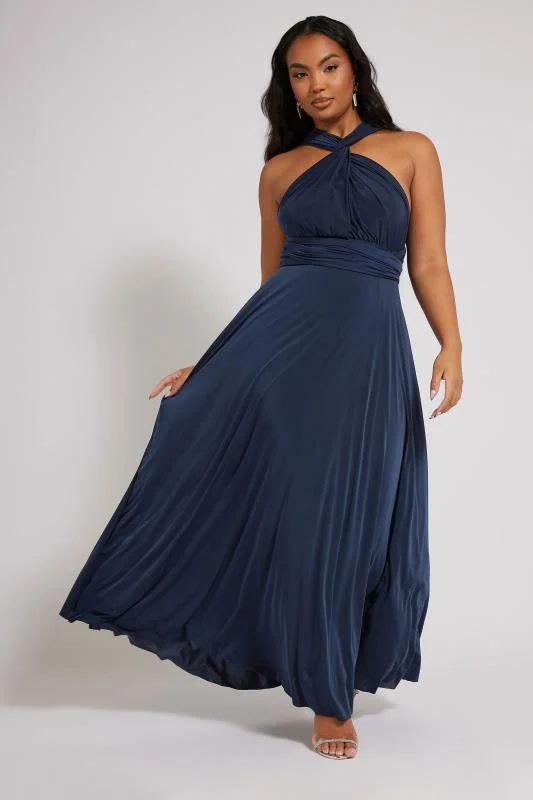 YOURS LONDON Curve Navy Blue Multiway Maxi Dress