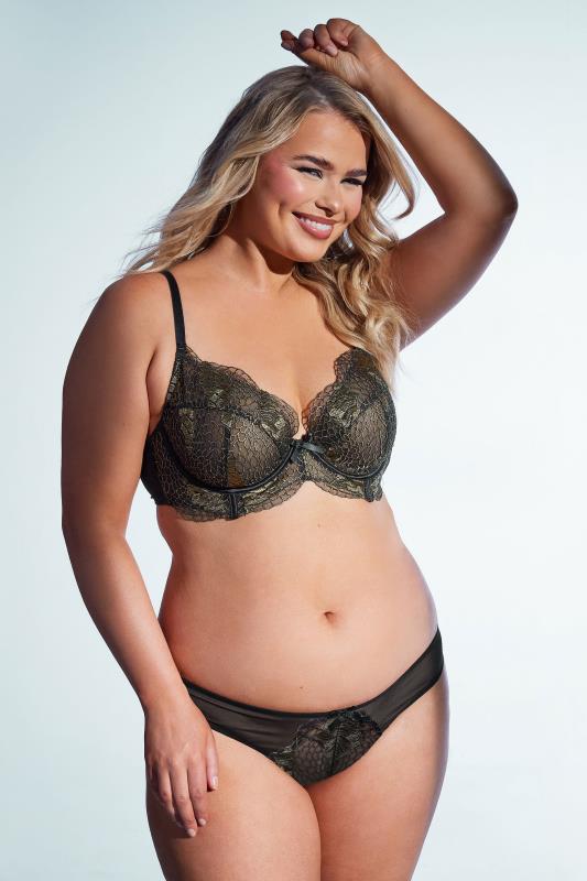 PLAYFUL PROMISES Black & Gold Pandora Lace Underwired Bra 3 PLAYFUL PROMISES Black & Gold Pandora Lace Underwired Bra