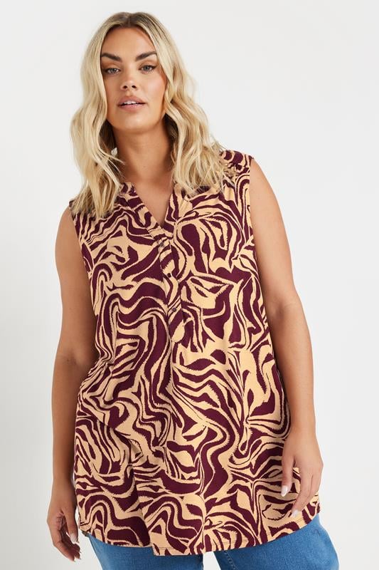 YOURS Curve Red Zebra Print Sleeveless Blouse