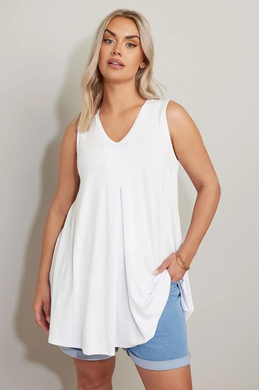 YOURS Curve White Swing Vest Top