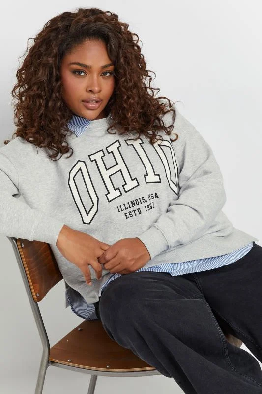 YOURS Curve Grey'Ohio' 2-In-1 Sweatshirt