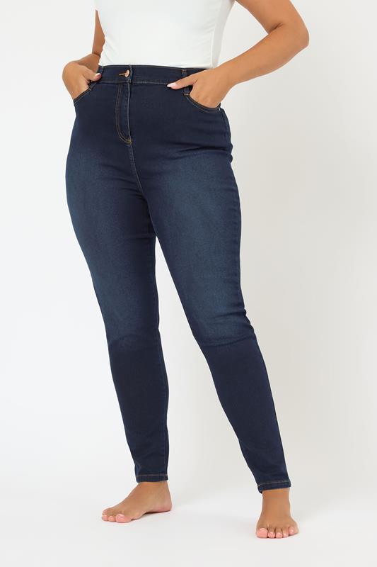 YOURS Curve Dark Indigo Blue Skinny Stretch AVA Jeans