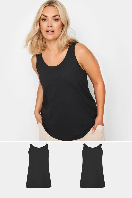 YOURS 2 PACK Curve Black Core Vest Tops
