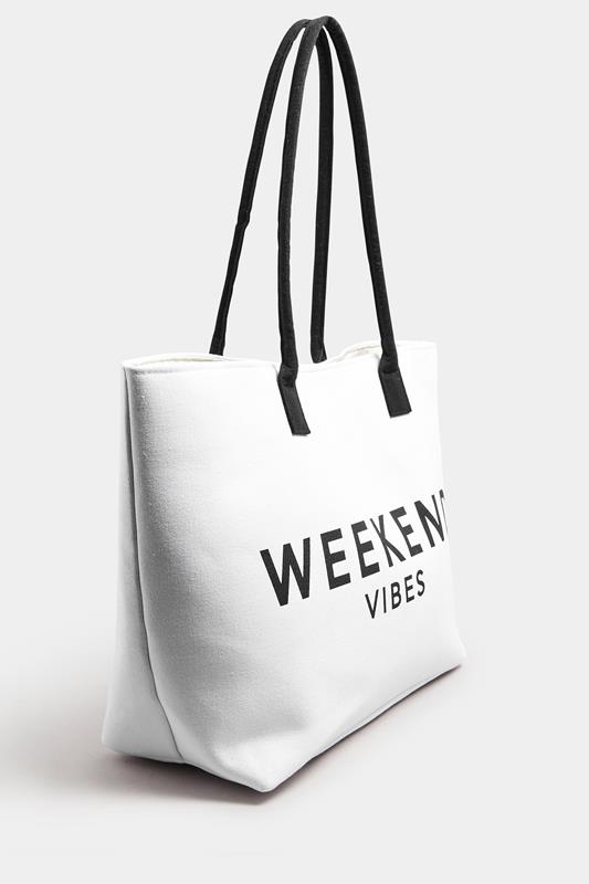 White'Weekend Vibes' Tote Bag 3 White'Weekend Vibes' Tote Bag