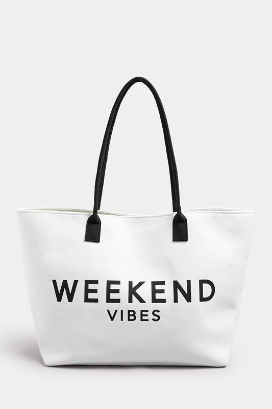 White'Weekend Vibes' Tote Bag 4 White'Weekend Vibes' Tote Bag