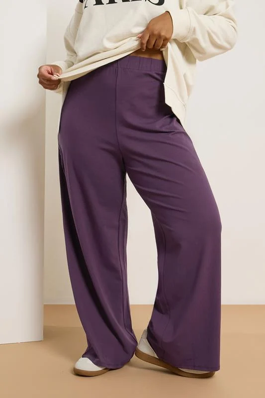 YOURS Curve Purple Wide Leg Leggings