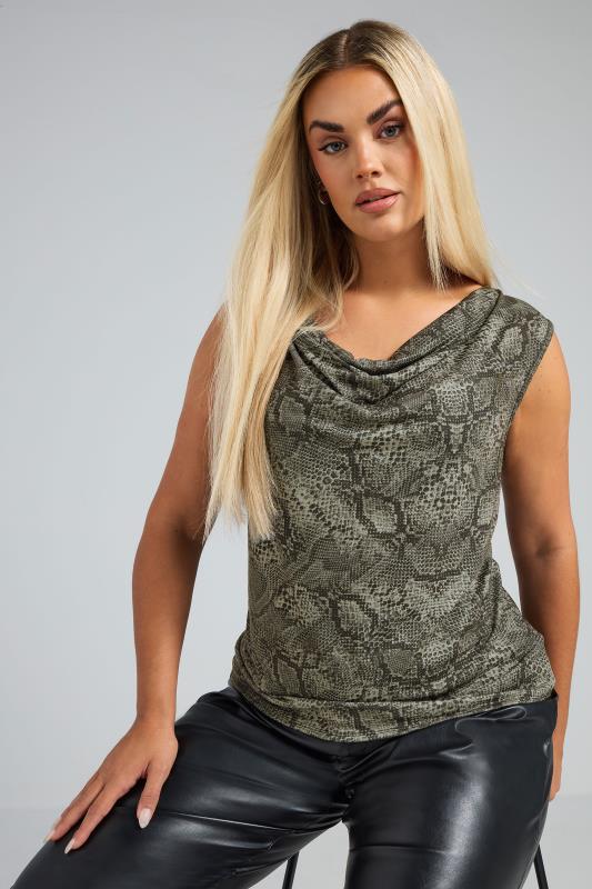 LIMITED COLLECTION Curve Green Snake Print Top