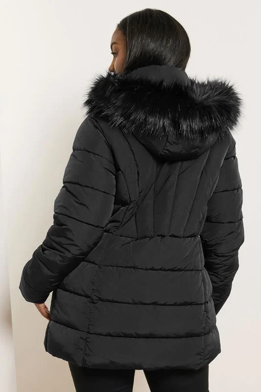 Yours Curve Black Short Puffer Coat 4 Yours Curve Black Short Puffer Coat