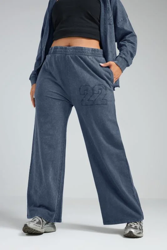 LIMITED COLLECTION Curve Navy Blue'22' Acid Wash Joggers 3 LIMITED COLLECTION Curve Navy Blue'22' Acid Wash Joggers