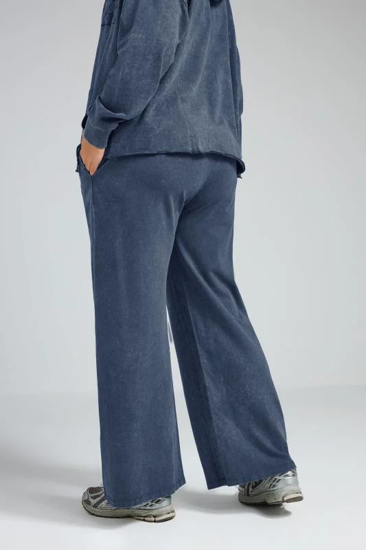 LIMITED COLLECTION Curve Navy Blue'22' Acid Wash Joggers 4 LIMITED COLLECTION Curve Navy Blue'22' Acid Wash Joggers