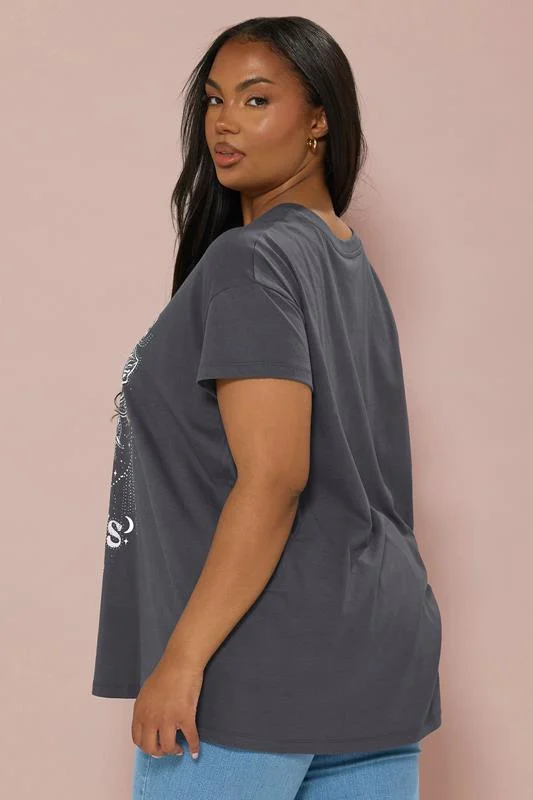 YOURS Curve Charcoal Grey'Trust The Process' Slogan T-Shirt 4 YOURS Curve Charcoal Grey'Trust The Process' Slogan T-Shirt