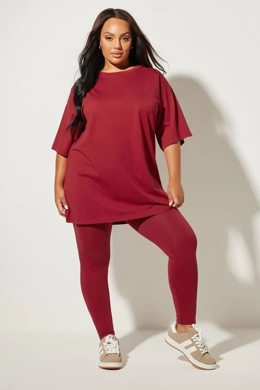 YOURS Curve Berry Red Leggings