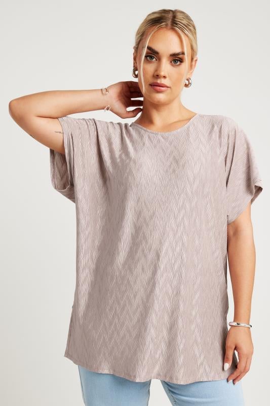 YOURS Curve Pink Zig Zag Plisse Top