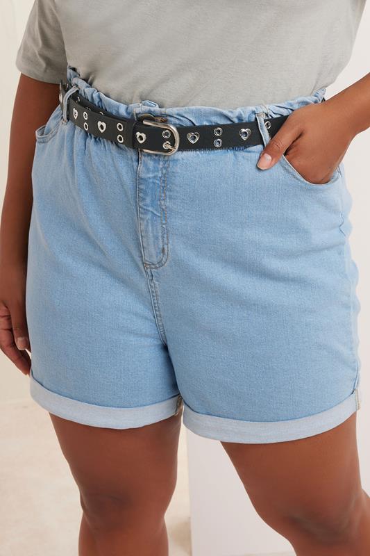 Black Eyelet Heart Detail Belt
