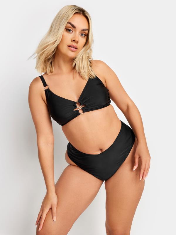 YOURS Curve Black Ring Detail Bikini Top 3 YOURS Curve Black Ring Detail Bikini Top
