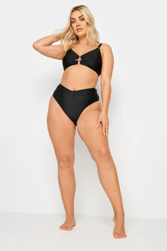 YOURS Curve Black Ring Detail Bikini Top 4 YOURS Curve Black Ring Detail Bikini Top