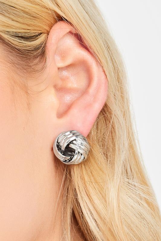 Silver Knot Stud Earrings