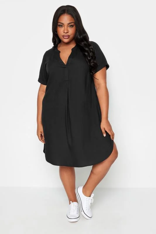 YOURS Curve Black Midi Tunic Dress
