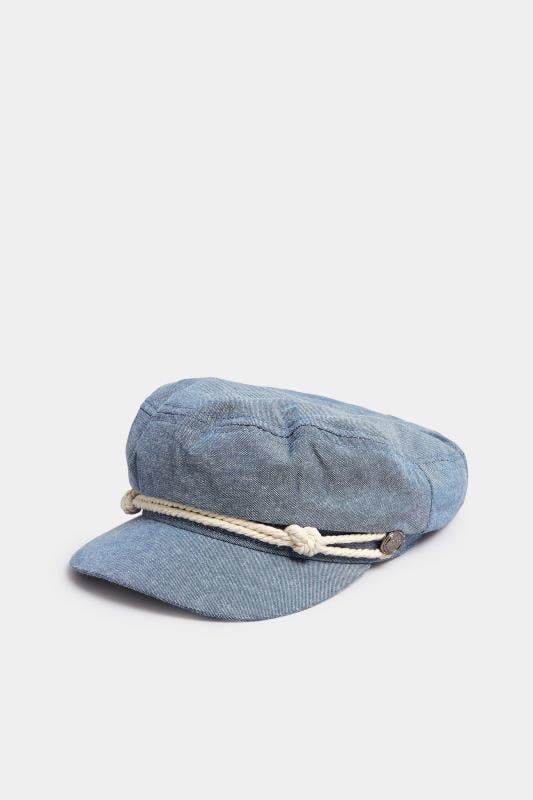 Blue Denim Rope Baker Boy Hat 3 Blue Denim Rope Baker Boy Hat