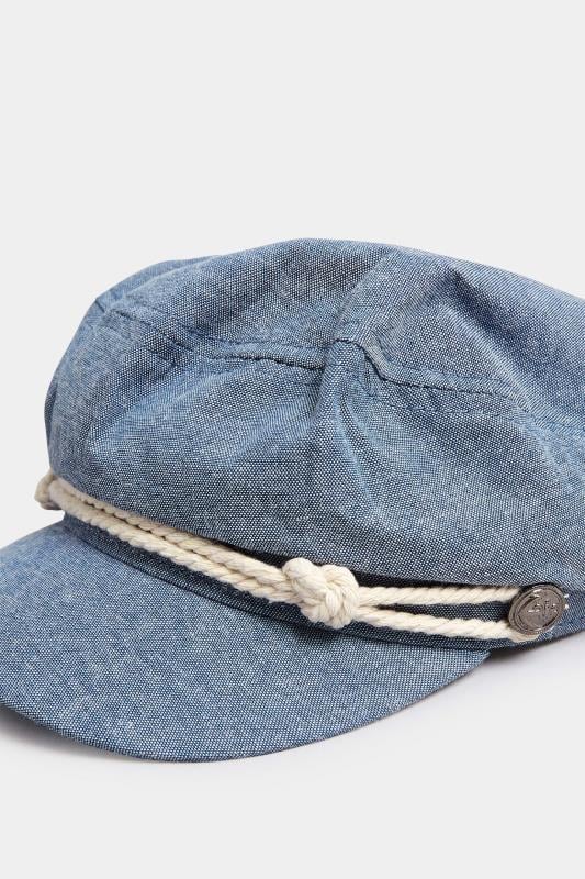 Blue Denim Rope Baker Boy Hat 4 Blue Denim Rope Baker Boy Hat