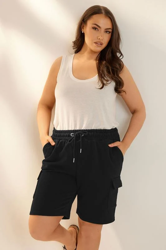 YOURS Curve Black Cargo Jogger Short