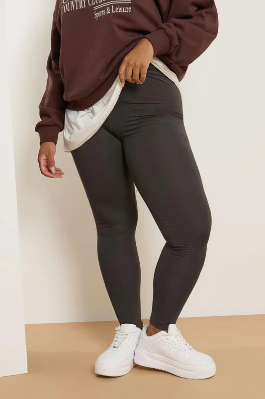 YOURS Curve Brown High Waisted Leggings