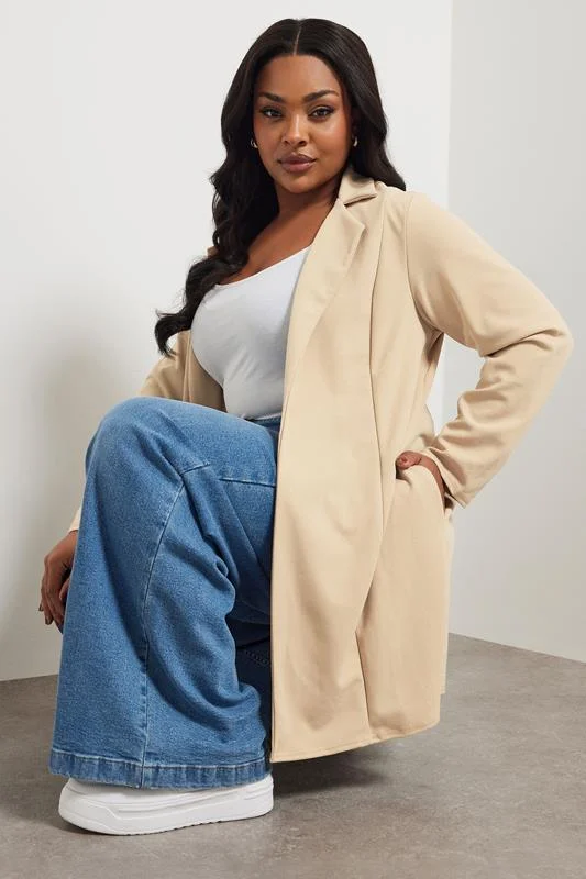 YOURS Curve Beige Brown Longline Blazer