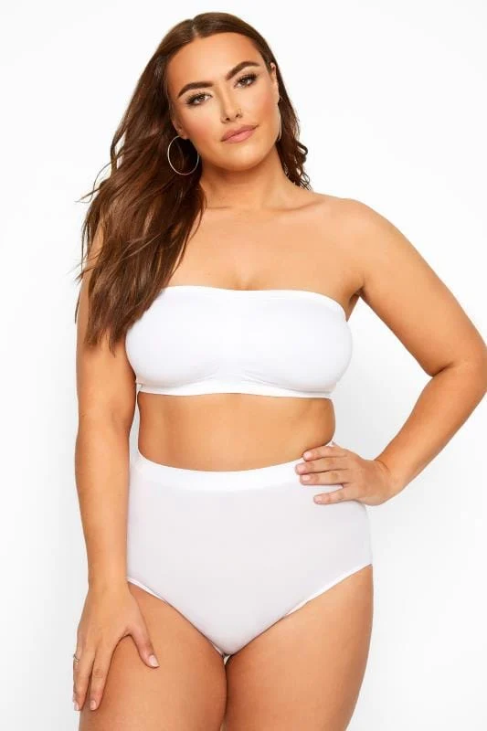 YOURS White Seamless Padded Non-Wired Bandeau Bra
