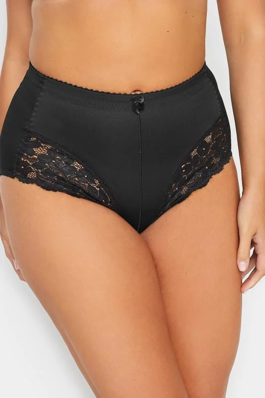YOURS Curve Black Light Control High Waisted Full Briefs