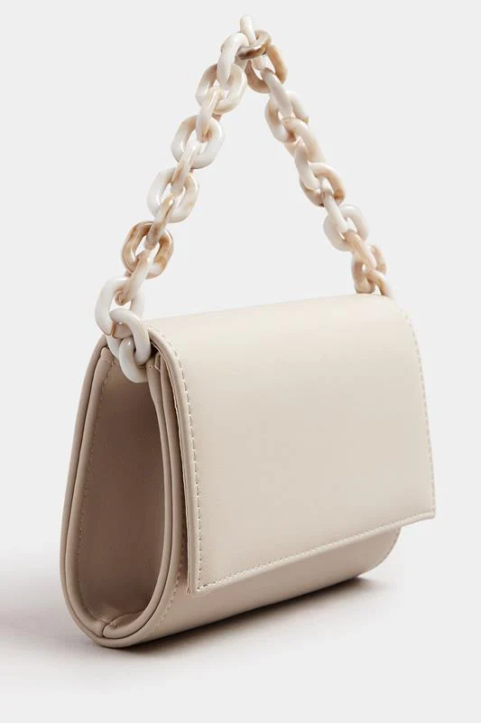 Nude Faux Leather Double Chain Bag 4 Nude Faux Leather Double Chain Bag