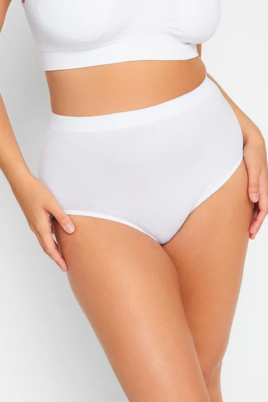 YOURS Curve White Seamless Light Control High Waisted Full Briefs