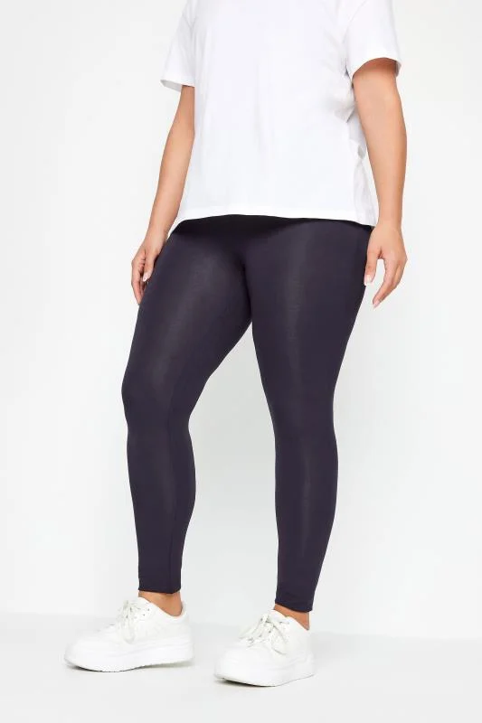 YOURS Curve Navy Blue Soft Touch Stretch Leggings 3 YOURS Curve Navy Blue Soft Touch Stretch Leggings