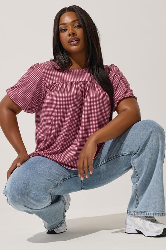 LIMITED COLLECTION Curve Red Gingham Tie Back Top