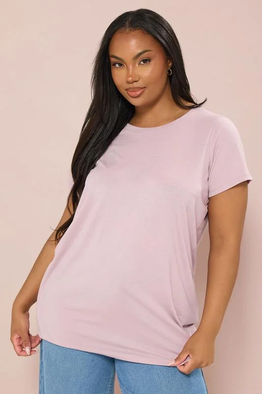 YOURS Curve Light Pink Core T-Shirt